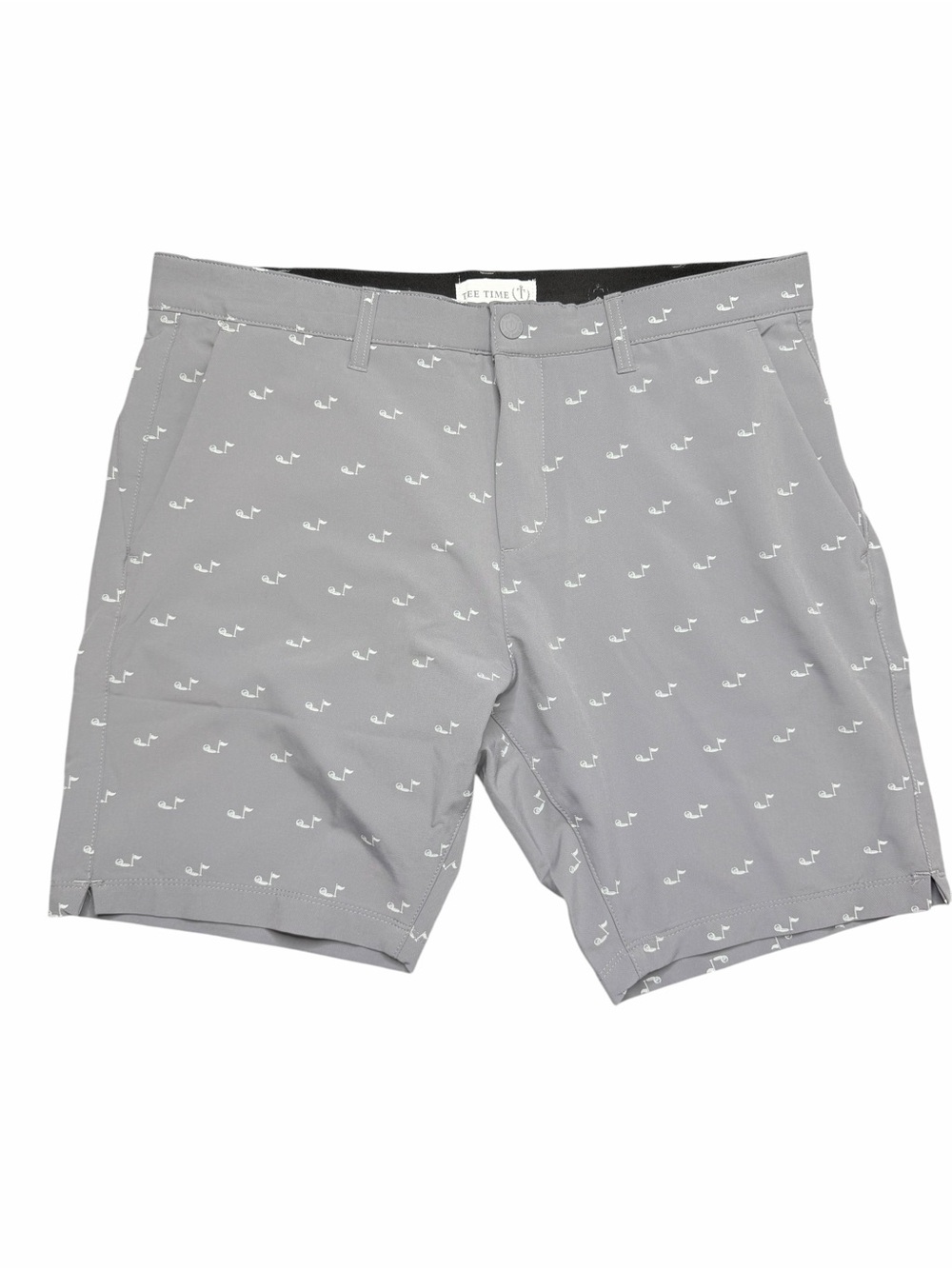Tee Time Men's Gray Printed Flat-Front Golf Shorts Size 36